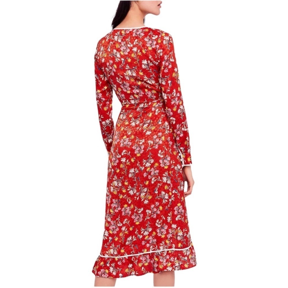 Free People Covent Garden Floral Wrap Midi Dress Size 6 - Picture 2 of 12